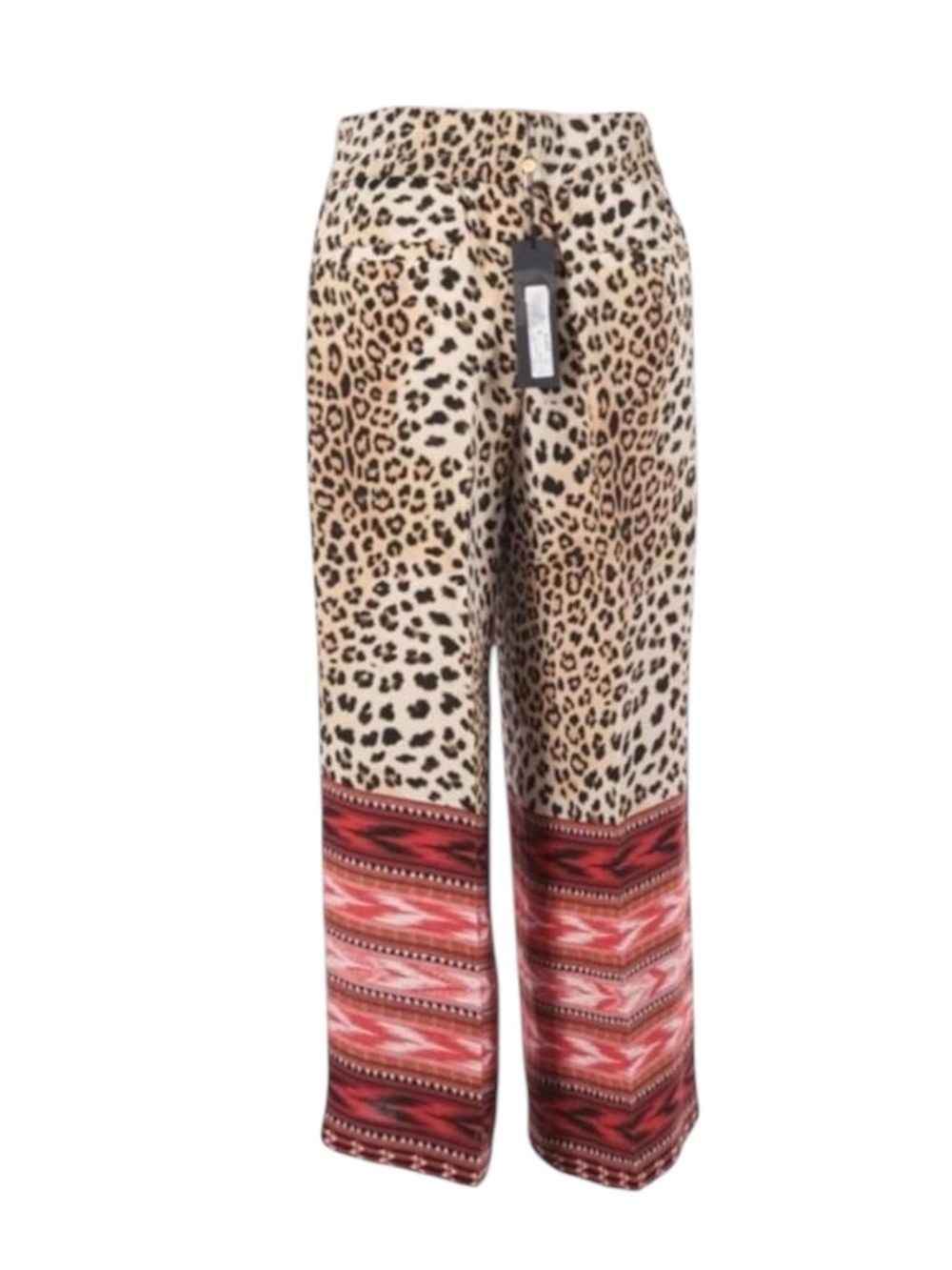 new Kobi Halperin 𑁍 Silk Leopard Print Wide Leg Pant 𑁍 Hibiscus Contrast 𑁍 M - Picture 7 of 16